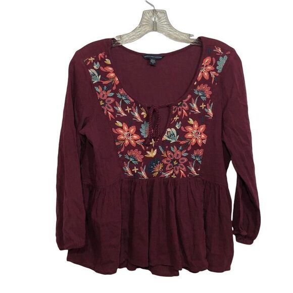 American Eagle Outfitters Embroidered Top - Picture 1 of 13